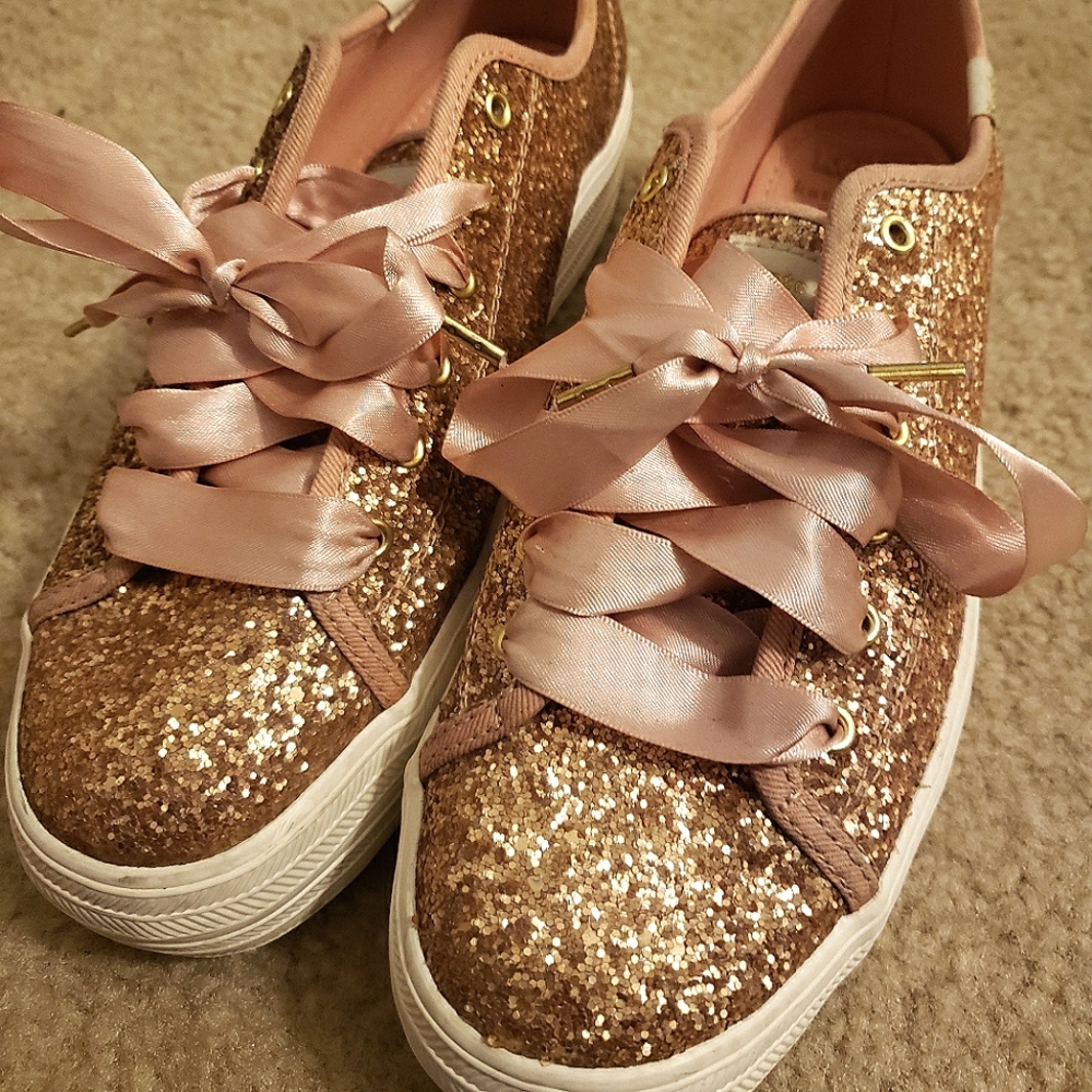 Keds x kate spade Triple Glitter in Rose Gold
